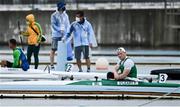2 September 2021; Patrick O'Leary of Ireland, right, after competing in the Men's VL3 200 metre sprint heats at the Sea Forest Waterway on day nine during the Tokyo 2020 Paralympic Games in Tokyo, Japan. Photo by Sam Barnes/Sportsfile