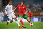 1 September 2021; Rúben Dias of Portugal in action against Adam Idah of Republic of Ireland during the FIFA World Cup 2022 qualifying group A match between Portugal and Republic of Ireland at Estádio Algarve in Faro, Portugal. Photo by Stephen McCarthy/Sportsfile