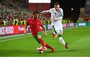 1 September 2021; Bernardo Silva of Portugal in action against Matt Doherty of Republic of Ireland during the FIFA World Cup 2022 qualifying group A match between Portugal and Republic of Ireland at Estádio Algarve in Faro, Portugal. Photo by Seb Daly/Sportsfile