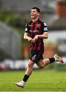 29 August 2021; Ali Coote of Bohemians celebrates after scoring his side's first goal during the extra.ie FAI Cup second round match between Bohemians and Shamrock Rovers at Dalymount Park in Dublin. Photo by Eóin Noonan/Sportsfile