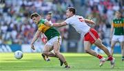 28 August 2021; Gavin White of Kerry in action against Kieran McGeary of Tyrone during the GAA Football All-Ireland Senior Championship semi-final match between Kerry and Tyrone at Croke Park in Dublin. Photo by Brendan Moran/Sportsfile
