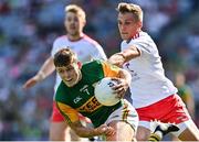28 August 2021; Gavin White of Kerry in action against Conn Kilpatrick of Tyrone during the GAA Football All-Ireland Senior Championship semi-final match between Kerry and Tyrone at Croke Park in Dublin. Photo by Brendan Moran/Sportsfile