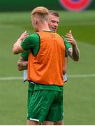 3 September 2021; James McClean, right, and Liam Scales during a Republic of Ireland training session at the Aviva Stadium in Dublin. Photo by Stephen McCarthy/Sportsfile