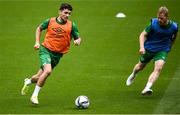 3 September 2021; Robbie Brady and Daryl Horgan, right, during a Republic of Ireland training session at the Aviva Stadium in Dublin. Photo by Stephen McCarthy/Sportsfile