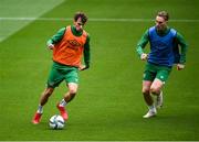 3 September 2021; Jayson Molumby and Ronan Curtis, right, during a Republic of Ireland training session at the Aviva Stadium in Dublin. Photo by Stephen McCarthy/Sportsfile