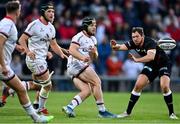 3 September 2021; Angus Curtis of Ulster in action against Alex Goode of Saracens during the Pre-Season Friendly match between Ulster and Saracens at Kingspan Stadium in Belfast. Photo by Brendan Moran/Sportsfile