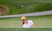 3 September 2021; Leona Maguire of Ireland hits a shot out of a sand trap onto 5th green during a practice round ahead of the 2021 Solheim Cup at the Inverness Club in Toledo, Ohio, USA. Photo by Brian Spurlock/Sportsfile