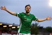 3 September 2021; Cian Murphy of Cork City celebrates after scoring his side's second goal during the SSE Airtricity League First Division match between Cork City and Athlone Town at Turners Cross in Cork. Photo by Michael P Ryan/Sportsfile