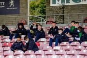 3 September 2021; Members of the Republic of Ireland U17 team look on during the SSE Airtricity League First Division match between Cork City and Athlone Town at Turners Cross in Cork. Photo by Michael P Ryan/Sportsfile