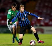 3 September 2021; Glen McAuley of Athlone Town in action against Barry Coffey of Cork City during the SSE Airtricity League First Division match between Cork City and Athlone Town at Turners Cross in Cork. Photo by Michael P Ryan/Sportsfile