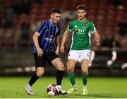 3 September 2021; James Doona of Athlone Town in action against Darragh Crowley of Cork City during the SSE Airtricity League First Division match between Cork City and Athlone Town at Turners Cross in Cork. Photo by Michael P Ryan/Sportsfile