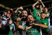 3 September 2021; Cork City supporters celebrate after the SSE Airtricity League First Division match between Cork City and Athlone Town at Turners Cross in Cork. Photo by Michael P Ryan/Sportsfile