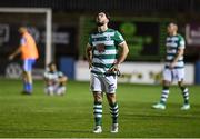 3 September 2021; Richie Towell of Shamrock Rovers reacts after his side's defeat in the SSE Airtricity League Premier Division match between Finn Harps and Shamrock Rovers at Finn Park in Ballybofey, Donegal. Photo by Ben McShane/Sportsfile