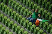 4 September 2021; Republic of Ireland supporters before the FIFA World Cup 2022 qualifying group A match between Republic of Ireland and Azerbaijan at the Aviva Stadium in Dublin. Photo by Eóin Noonan/Sportsfile