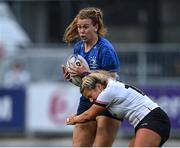 4 September 2021; Caoimhe Molloy of Leinster is tackled by Peita McAlister of Ulster during the IRFU Women's Interprovincial Championship Round 2 match between Leinster and Ulster at Energia Park in Dublin. Photo by Piaras Ó Mídheach/Sportsfile