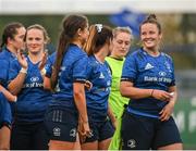 4 September 2021; Nikki Caughey of Leinster, right, and team-mates after the IRFU Women's Interprovincial Championship Round 2 match between Leinster and Ulster at Energia Park in Dublin. Photo by Harry Murphy/Sportsfile