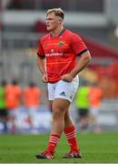 4 September 2021; Keynan Knox of Munster Red VX during a challenge match between Munster XV Red and Munster XV Grey at Thomond Park in Limerick. Photo by Brendan Moran/Sportsfile