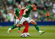 4 September 2021; Troy Parrott of Republic of Ireland in action against Filip Ozobic of Azerbaijan during the FIFA World Cup 2022 qualifying group A match between Republic of Ireland and Azerbaijan at the Aviva Stadium in Dublin. Photo by Seb Daly/Sportsfile