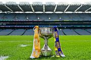 5 September 2021; The West County Hotel Cup before the TG4 All-Ireland Ladies Junior Football Championship Final match between Antrim and Wicklow at Croke Park in Dublin. Photo by Brendan Moran/Sportsfile