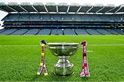 5 September 2021; The Mary Quinn Memorial Cup before the TG4 All-Ireland Ladies Intermediate Football Championship Final match between Westmeath and Wexford at Croke Park in Dublin. Photo by Brendan Moran/Sportsfile