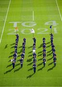 5 September 2021; The Artane School of Music Band before the TG4 All-Ireland Ladies Junior Football Championship Final match between Antrim and Wicklow at Croke Park in Dublin. Photo by Stephen McCarthy/Sportsfile