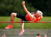 5 September 2021; Aidan Gillespie of Rosses AC competing in the M45 high jump during the Irish Life Health National Masters Track and Field Championships at Morton Stadium in Santry, Dublin. Photo by Seb Daly/Sportsfile