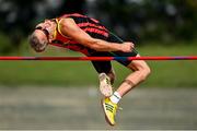 5 September 2021; Kevin Shorthall of Moycarkey Coolcroo AC competing in the M40 high jump during the Irish Life Health National Masters Track and Field Championships at Morton Stadium in Santry, Dublin. Photo by Seb Daly/Sportsfile