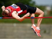 5 September 2021; Peter Fryer of City of Derry Spartans AC competing in the M35 high jump during the Irish Life Health National Masters Track and Field Championships at Morton Stadium in Santry, Dublin. Photo by Seb Daly/Sportsfile