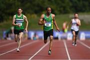 5 September 2021; Michael Lynch of An Ríocht AC competing in the M35 200 metres during the Irish Life Health National Masters Track and Field Championships at Morton Stadium in Santry, Dublin. Photo by Seb Daly/Sportsfile