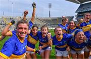 5 September 2021; Wicklow players celebrate after their side's victory in the TG4 All-Ireland Ladies Junior Football Championship Final match between Antrim and Wicklow at Croke Park in Dublin. Photo by Piaras Ó Mídheach/Sportsfile