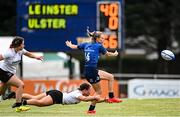 5 September 2021; Emma Tilly of Leinster is tackled by Sophie Meeke of Ulster during the IRFU U18 Women's Interprovincial Championship Round 2 match between Leinster and Ulster at Templeville Road in Dublin. Photo by Ramsey Cardy/Sportsfile