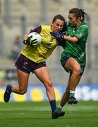 5 September 2021; Ciara Banville of Wexford in action against Lucy Power of Westmeath during the TG4 All-Ireland Ladies Intermediate Football Championship Final match between Westmeath and Wexford at Croke Park in Dublin. Photo by Eóin Noonan/Sportsfile