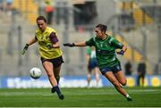 5 September 2021; Ciara Banville of Wexford in action against Lucy Power of Westmeath during the TG4 All-Ireland Ladies Intermediate Football Championship Final match between Westmeath and Wexford at Croke Park in Dublin. Photo by Eóin Noonan/Sportsfile