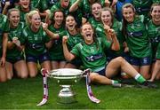 5 September 2021; Westmeath players celebrate following the TG4 All-Ireland Ladies Intermediate Football Championship Final match between Westmeath and Wexford at Croke Park in Dublin. Photo by Stephen McCarthy/Sportsfile