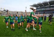 5 September 2021; Westmeath players celebrate following the TG4 All-Ireland Ladies Intermediate Football Championship Final match between Westmeath and Wexford at Croke Park in Dublin. Photo by Stephen McCarthy/Sportsfile