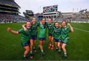5 September 2021; Westmeath players celebrate following the TG4 All-Ireland Ladies Intermediate Football Championship Final match between Westmeath and Wexford at Croke Park in Dublin. Photo by Stephen McCarthy/Sportsfile