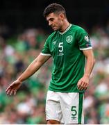4 September 2021; John Egan of Republic of Ireland during the FIFA World Cup 2022 qualifying group A match between Republic of Ireland and Azerbaijan at the Aviva Stadium in Dublin. Photo by Michael P Ryan/Sportsfile