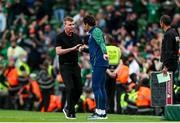 4 September 2021; Republic of Ireland manager Stephen Kenny with coach Keith Andrews during the FIFA World Cup 2022 qualifying group A match between Republic of Ireland and Azerbaijan at the Aviva Stadium in Dublin. Photo by Michael P Ryan/Sportsfile