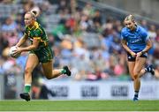 5 September 2021; Vikki Wall of Meath gets away from Jennifer Dunne of Dublin during the TG4 All-Ireland Ladies Senior Football Championship Final match between Dublin and Meath at Croke Park in Dublin. Photo by Piaras Ó Mídheach/Sportsfile