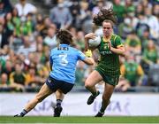 5 September 2021; Emma Duggan of Meath in action against Niamh Collins of Dublin during the TG4 All-Ireland Ladies Senior Football Championship Final match between Dublin and Meath at Croke Park in Dublin. Photo by Piaras Ó Mídheach/Sportsfile