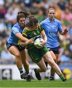 5 September 2021; Bridgetta Lynch of Meath in action against Niamh Collins of Dublin during the TG4 All-Ireland Ladies Senior Football Championship Final match between Dublin and Meath at Croke Park in Dublin. Photo by Piaras Ó Mídheach/Sportsfile