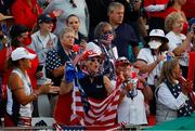 5 September 2021; USA fans cheer at the first tee during the morning foursomes on day two of the Solheim Cup at the Inverness Club in Toledo, Ohio, USA. Photo by Brian Spurlock/Sportsfile