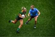 5 September 2021; Vikki Wall of Meath in action against Lauren Magee of Dublin during the TG4 All-Ireland Ladies Senior Football Championship Final match between Dublin and Meath at Croke Park in Dublin. Photo by Stephen McCarthy/Sportsfile