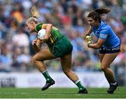 5 September 2021; Vikki Wall of Meath gets past Niamh Collins of Dublin during the TG4 All-Ireland Ladies Senior Football Championship Final match between Dublin and Meath at Croke Park in Dublin. Photo by Piaras Ó Mídheach/Sportsfile