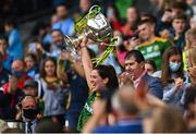 5 September 2021; Meath captain Shauna Ennis lifts the Brendan Martin Cup after the TG4 All-Ireland Ladies Senior Football Championship Final match between Dublin and Meath at Croke Park in Dublin. Photo by Eóin Noonan/Sportsfile