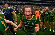 5 September 2021; Emma Duggan of Meath celebrates after the TG4 All-Ireland Ladies Senior Football Championship Final match between Dublin and Meath at Croke Park in Dublin. Photo by Eóin Noonan/Sportsfile