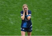 5 September 2021; A dejected Dublin goalkeeper Ciara Trant following the TG4 All-Ireland Ladies Senior Football Championship Final match between Dublin and Meath at Croke Park in Dublin. Photo by Stephen McCarthy/Sportsfile
