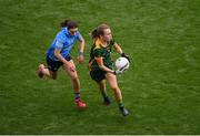 5 September 2021; Mary Kate Lynch of Meath in action against Sinéad Aherne of Dublin during the TG4 All-Ireland Ladies Senior Football Championship Final match between Dublin and Meath at Croke Park in Dublin. Photo by Stephen McCarthy/Sportsfile