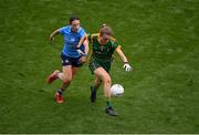 5 September 2021; Mary Kate Lynch of Meath in action against Sinéad Aherne of Dublin during the TG4 All-Ireland Ladies Senior Football Championship Final match between Dublin and Meath at Croke Park in Dublin. Photo by Stephen McCarthy/Sportsfile