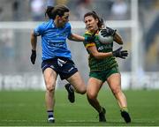 5 September 2021; Emma Troy of Meath is tackled by Lyndsey Davey of Dublin during the TG4 All-Ireland Ladies Senior Football Championship Final match between Dublin and Meath at Croke Park in Dublin. Photo by Piaras Ó Mídheach/Sportsfile